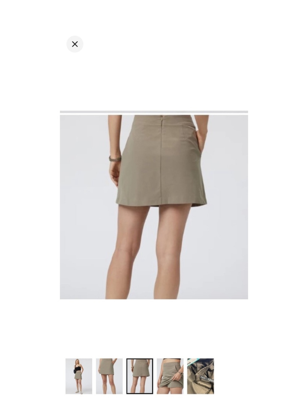Women’s Vuori Meta Miniskirt ~Sz Medium Taupe High Rise Golf - Picture 7 of 7